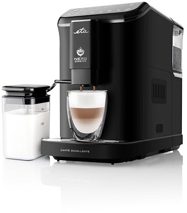 ETA Kaffeevollautomat I Nero I 20 Bar I Latte Macchiato & Cappuccino auf Knopfdruck I 1.5l Wassertank I Slim Design I Kaffeeautomat