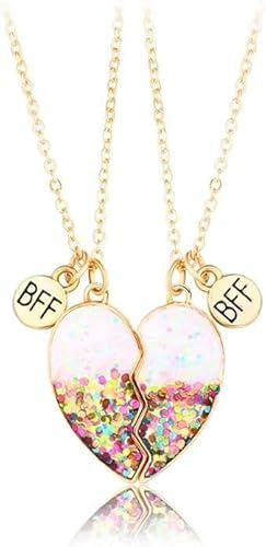 KGDUYC Girls' Pendants,BFF gute Freundin Halskette, Magnet, Liebeskette (2 Stück)