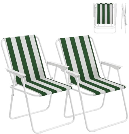WOLTU Campingstuhl 2er Set Faltbar Leicht, Klappstuhl Camping belastbar bis 100 kg,Gartenstuhl klappbar Strandstuhl für Camping Balkon Garten
