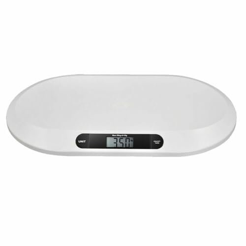 Digitale Babywaage, 20 kg, LCD-Anzeige Säuglingswaage Stillwaage Tierwaage Haustierwaage mit Tara-Funktion und Automatischer Abschaltung zum Wiegen von Babys, Kaninchen, Katzen, Hunden usw.