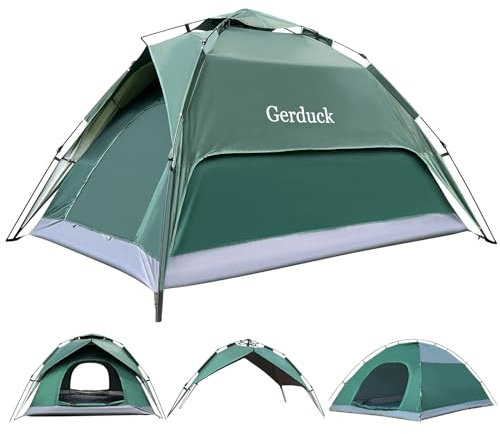 Gerduck 3 in1 Tenda Campeggio Posti,2/3/4 PersoneTenda Pop Up 2/4/6 Persone Famiglia，Automatica Doppia Porta Anti UV And Impermeabile，Setup facile in 10 secondi