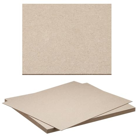 PATIKIL 12.5x10x0.06 Chipboard Sheets, 10Pcs Thick Book Board Binders Board Sturdy Bookbinding Supplies for Book Binding Cover, Gray