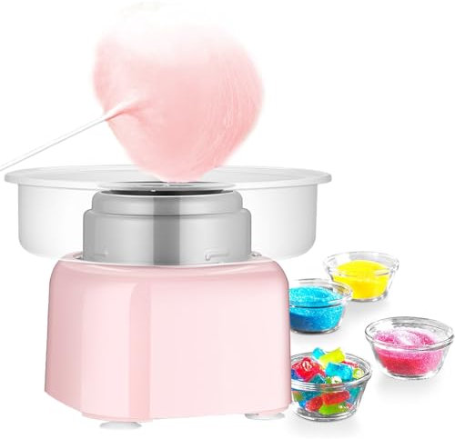 Macchina Per Zucchero Filato per Casa,grande Diametro 11.4 pollice, 500 W Cotton Candy Machine per il Compleanno dei Bambini,Per Feste di Compleanno - Macchina Zucchero Filato Bambini e Ragazzi