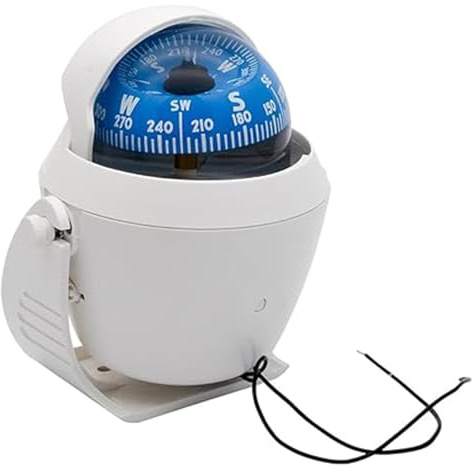 Riloer Kompass mit Halterung, Mehrzweck-Kompass mit 12 V Beleuchtung, LED, wasserdicht, elektronisch, digital, für Boote, Autos, Wohnwagen, LKW, Wandern, Camping