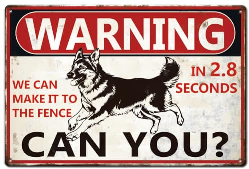 SUPERDANT Dog Metal Signs German Shepherd Tin Signs Warning Wall Plaques Puppy Funny Poster Art for Kennel Man Cave Garden Bar Pub Door Decor Housewarming Gift