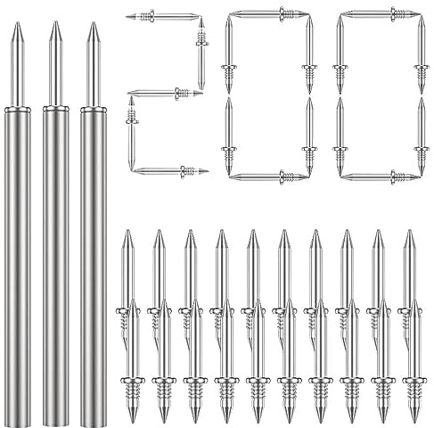 LDBKLGHJ 200 pcs Clou sans Soudure à Double tête Clous à Double tête Clou pour plinthes sans Traces Invisible avec 2 Un Outil de Douille spécifique au Clou