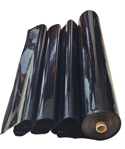 Flexible schwarze Teichfolie, 0,12 mm dick, wetterfest, für kleine Teiche, Koiteiche, Wassergärten und Springbrunnen, 1 x 1 m