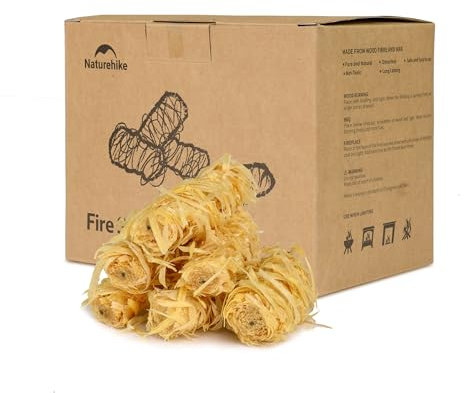 Naturehike Firelighter Fireplace Lighter in a Box Stove Lighter Fireplace Lighter Barbecue Lighter Ecological Wood Lighter Charcoal Lighter Made of Wood Wool & Wax for Fireplace Stove Barbecue