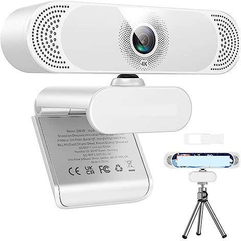 Webcam Camara pc Camara Web Webcam Cámara web 4K for PC Cámara web con micrófono con cancelación de ruido/Cubierta de privacidad/Trípode Cámara web USB for computadora Oficina para transmisión en vivo