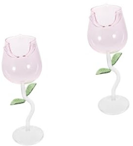 PRETYZOOM 2 Copas De Vino Elegantes Con Forma De Rosa Para San Valentín Para Cada Momento Especial.