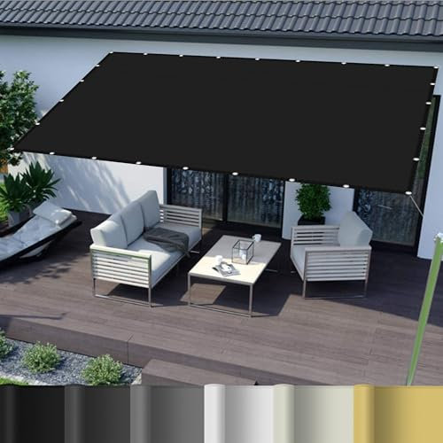 Vela Ombreggiante Quadrata 1.6 x 5 m Traspirante Telo Parasole Protezione Antivento e UV per Esterno, Giardino e Terrazza, Piscina, Nero
