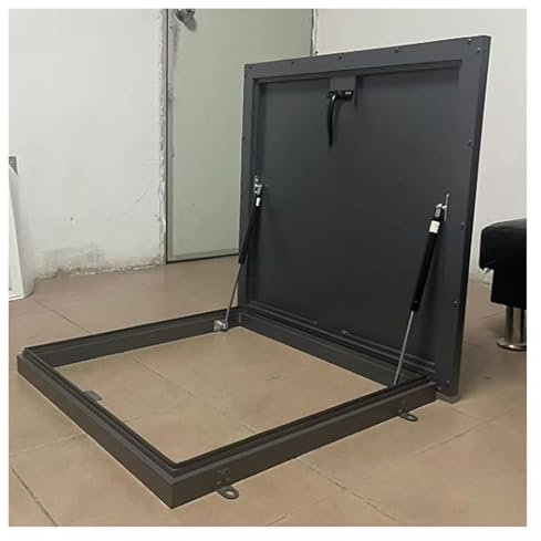 Couverture de fenêtre de toit extérieure carrée 50-100 cm, bonne couverture avec bande d'étanchéité en caoutchouc, poignée rotative à 90 °, 2 barres de support, caches de sortie de cave, capacité de