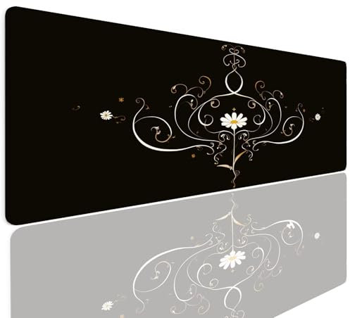 Tapis de Souris Gaming XXL 1600x800x4mm Grand Sous Main Bureau, Gamer Mouse Pad Base en Caoutchouc Antidérapant Étanche Mouse Mat Accessoire Bureau pour Ordinateur, PC, Jeux, étude, Maison Lines 4-697