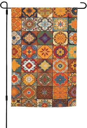 Drapeau de jardin 30,5 x 45,7 cm double face, groupe de drapeaux marocains géométriques saisonniers pour printemps, été, pelouse, porche, décoration d'intérieur, petit drapeau de jardin