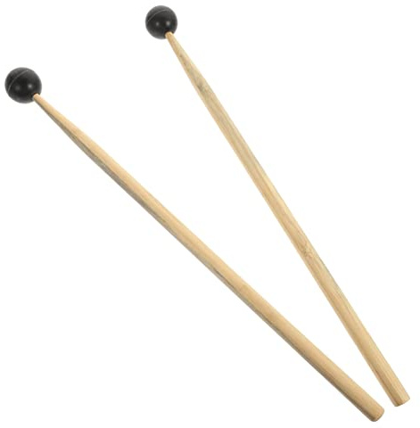 ERINGOGO 2 piezas para Lengua Accesorio de Percusión Duradero con Cabeza de Goma Baquetas Musicales para Principiantes Palillos de Percusión