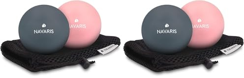 Navaris Massageball 2er Set Faszien Massage - Selbstmassage Faszienball Lacrosse Ball Trigger Point - Fuß Roller Triggerpunkte - 2 Härtegrade (Packung mit 2)
