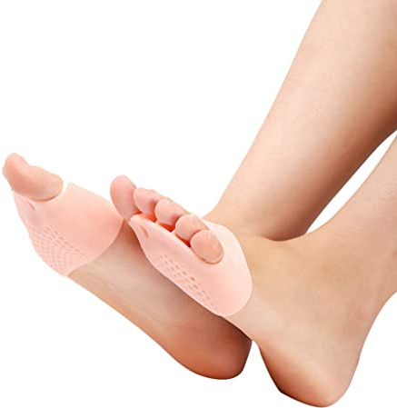 Toe Straighteners, Gel Toe Separator Foot Splint Support for Hallux Valgus, Overlapping, Hammer, Turf, Bent Toe Day and Night Pain Relief(Skin Color)