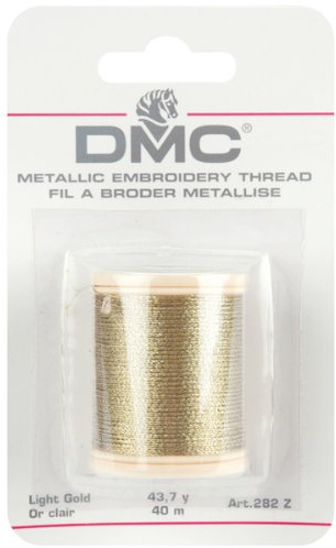 DMC 282Z Metallic Embroidery Thread, 43.7-Yard, Light Gold