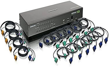 IOGEAR 16-Port USB PS/2 Combo KVM Switch with Cables, GCS1716KIT