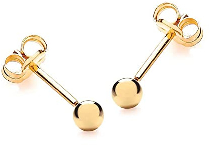 Carissima Gold Damen 9k (375) Gold 3mm Ball Poliert Ohrstecker