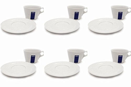 Holland Plastics Original Brand 6er-Set Kaffee-/Americano-Tassen mit passenden Untertassen, Porzellan, 300 ml, für Zuhause