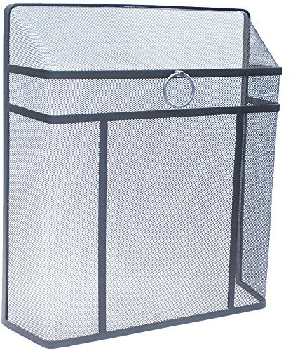 Fire Vida Octon Spark Fire Guard, Black & Chrome Ring, 28 Inch Freestanding