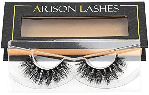 Arison Lashes 3D Mink Lashes False Fake Eyelashes Wispy Strips Silk Reusable Handmade Real Long Fur Soft Dramatic Natural Look 1 Pair Package for Women Makeup (D008)