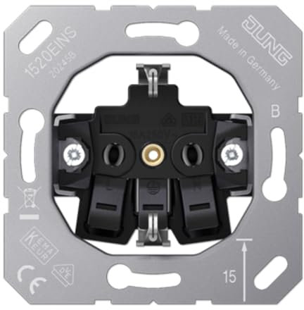 Jung 1520EINS - Base enchufe con toma tierra sin cazoleta automática