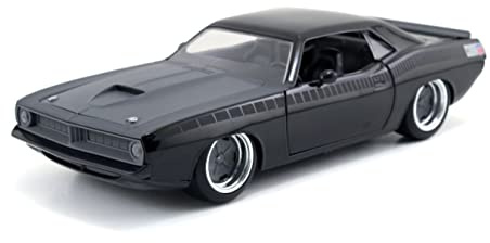 Jada Toys Fast & Furious Letty's 1970 Plymouth Barracuda, Auto, Spielzeugauto aus Die-cast, öffnende Türen, Kofferraum & Motorhaube, Maßstab 1:24, schwarz