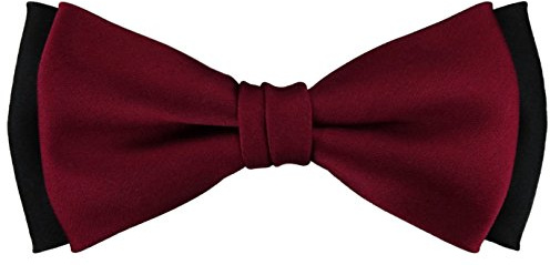 TigerTie vorgebundene doppelfarbige Satin Fliege in royal blau schwarz + Geschenkbox