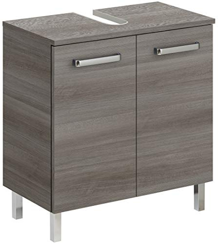 Pelipal Waschbeckenunterschrank Quickset 352 in Graphit Struktur, 60 cm breit | Waschbeckenschrank ohne Waschbecken mit 2 Türen