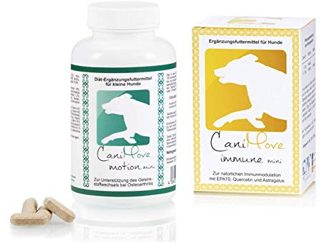 CaniMove Immune (ehemals EPA70) mini & Motion mini - Das Kombipaket mit je 1 Packung für kleine Hunde zur unterstützenden Fütterung bei degenerativen Prozessen des Bewegungsapparates.