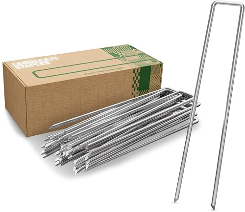 GardenGloss Erdanker aus Stahl (25 Stück) - 200 x 25 mm, Ø 3,8 mm | Anti-Rost - Für Extrem Harten Boden - Extra Stabil