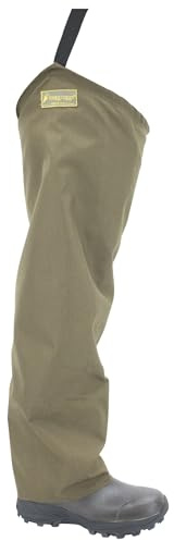 FROGG TOGGS Mens Brush Hogg Heavy-Duty Nylon Bootfoot Hip Wader, Cleated Outsole, Brown, 12