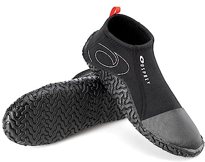 Osprey Erwachsene Reef Aquaschuhe | 2mm Neopren Wasserschuhe für Wassersport und Strand, mehrere Größen, Schwarz