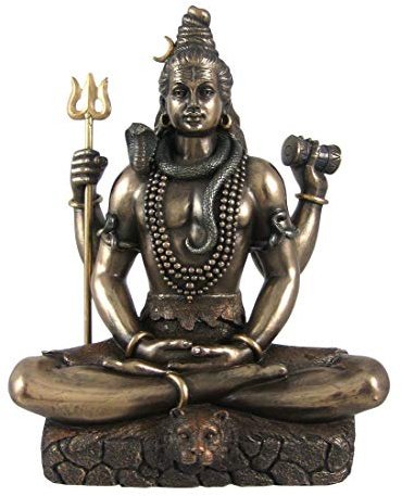 PINK-LOTUS Shiva Bronze Cast Stataue/Lord Shiva Idol/ 8 inch Bronze Shiva Statue
