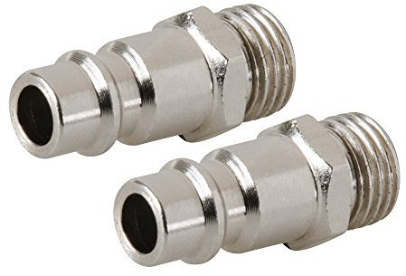 2x ¼” EURO Bayonet Air Tool/Hose Coupler Connector – BSP Male Thread Adapters | Easy Fit Air Hammer Nibbler Sander & Compressor Spare Pipe Bits