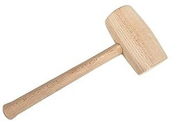 Maillet de menuisier rond/tonneau D. 55 x l.120 x Lt. 290 mm en bois d' hêtre brut 340 grammes - Diamwood