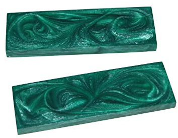Buddha4all Resin Knife Scales Streaked Scales Fixed Blade Hunting Knife Pair Handles Material for Knifes (Dark-Green)
