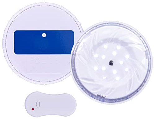 vidaXL Unterwasser LED Poollampe mit Fernbedienung Unterwasserlampe Deko Licht Beleuchtung Leuchte Pool Teich Aquarium Poolleuchte Weiß