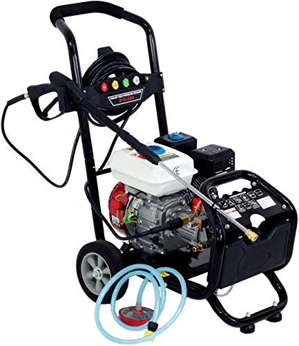 DeTec. Benzin Hochdruckreiniger Terrassenreiniger 7 PS Motor | max. 170 bar | inkl. 8 Meter Hochdruckschlauch | 5 Düsen