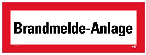 Aufkleber Hinweis Feuerwehr Brandmelde-Anlage Brandschutz Schild Folie selbstklebend ähnl. DIN 4066 | 297x105mm Made in Germany