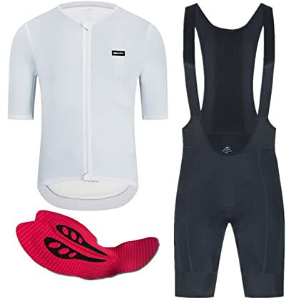 Activewear-T-Shirts Für Herren MTB Bike Jersey Set Rennrad Radfahren Set Reißverschluss Coldback Fabric,E,3XL