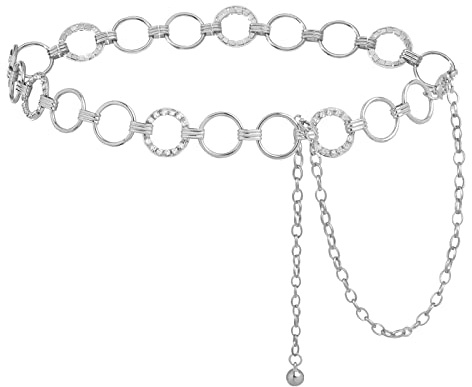 Kajeer Mode Taille Kettengürtel für Damen - Strass Taillenkette Gürtel Gold Silber Metall Taillengürtel für Jeans Kleider