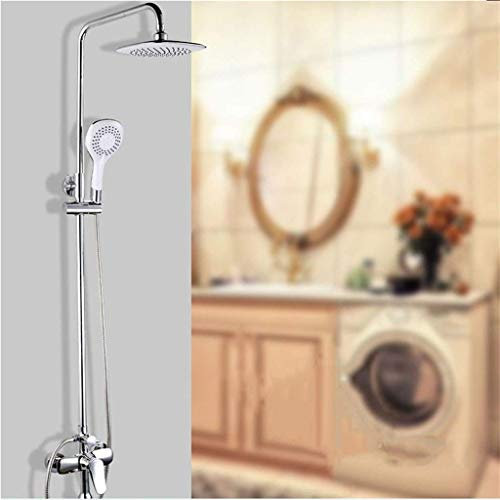 CAZARU Haushalt Hotel Brausegarnitur Duscharmatur Kupfer Duschsystem Keramik Duschsäule Showerpipe Rain Maker Select Shower Weiß/Chrom