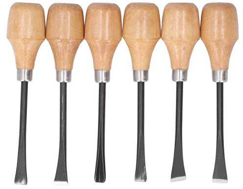 6pcs Set di Scalpelli per Intaglio del Legno Manico Emisferico Scultura Utensili Manuali per Artigianato Artistico Fai-da-te