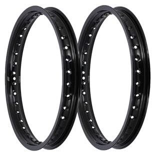 Set: 2x Felge 1,6 x 16 Alufelge Schwarz eloxiert - für Simson S50, S51, KR51 Schwalbe, SR4