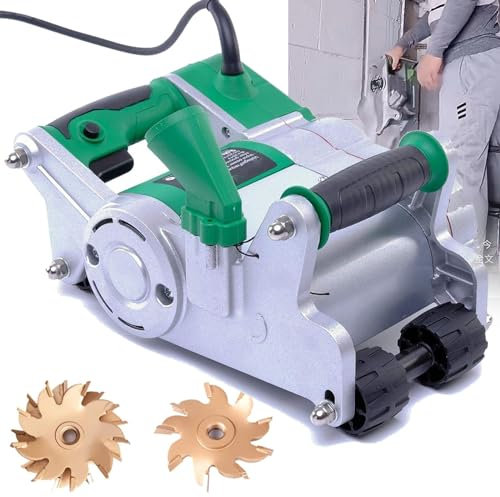Rainureuse murale 1100 W avec profondeur de rainure réglable de 20 à 30 mm, lames de 25 mm et 35 mm, coupe-béton et encoche for la coupe de rainures de sol et de mur