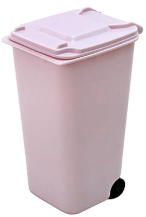 Egurs Mini Mülleimer Tisch Bunt Klein Tischmülleimer mit Deckel Mini Plastik Tisch Mülltonne Tischabfalleimer Desktop Mülleimer für Küche Badezimmer Büro Schreibtisch Auto 1# 4 Stück