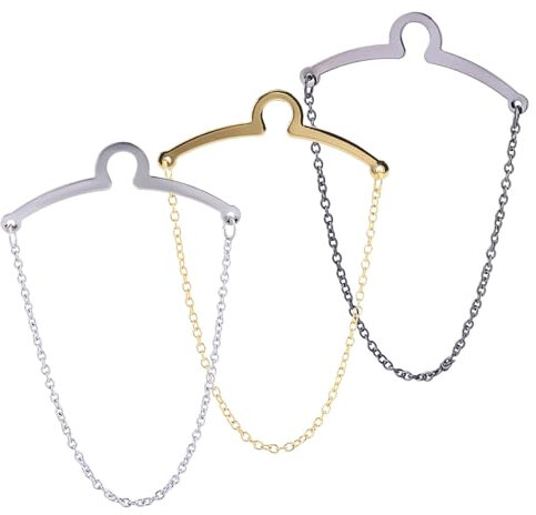 ihreesy Krawattenkette für Herren, Kragennadel Anstecknadel Hemden Halskragenhalter Kragenclip-Set Kette Quaste Brosche Anstecknadel für Damen und Herren
